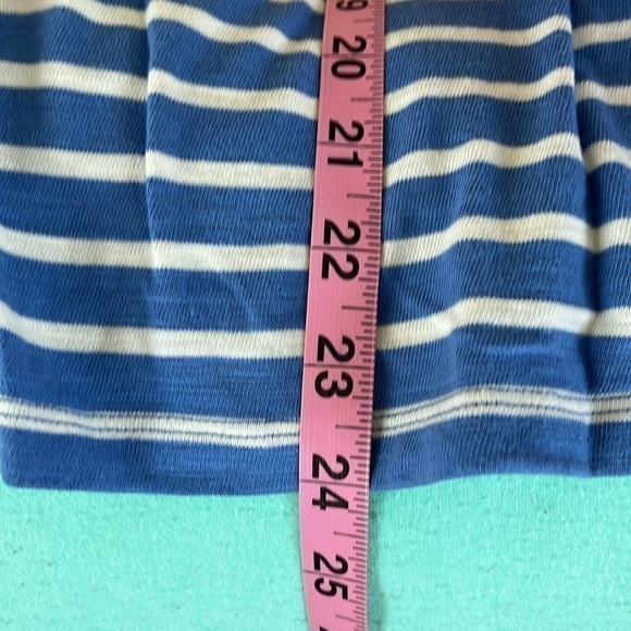 Talbots NWOT Women’s Blue And White Striped Tee Size Large - Picture 5 of 7